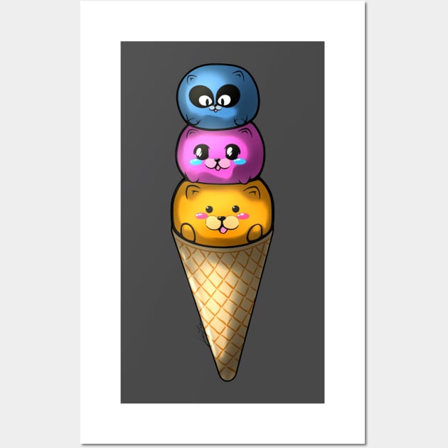 Cute Ice Cream Wall Art by LinYue